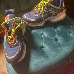 Michael Kors Blue and Neon Athletic Shoes